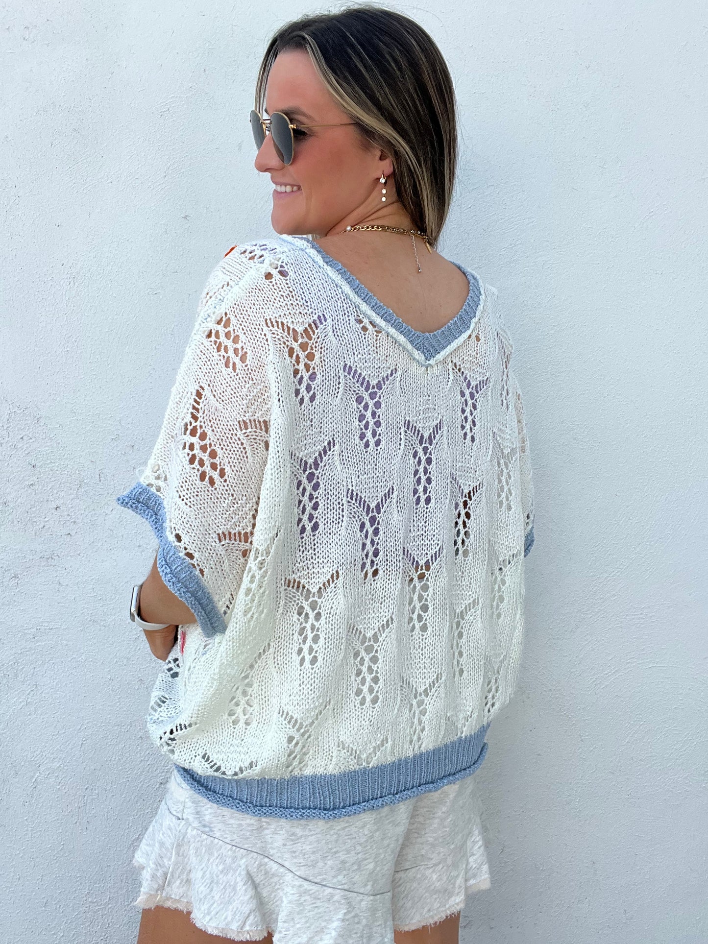 The Country Side Floral Top - BLUE