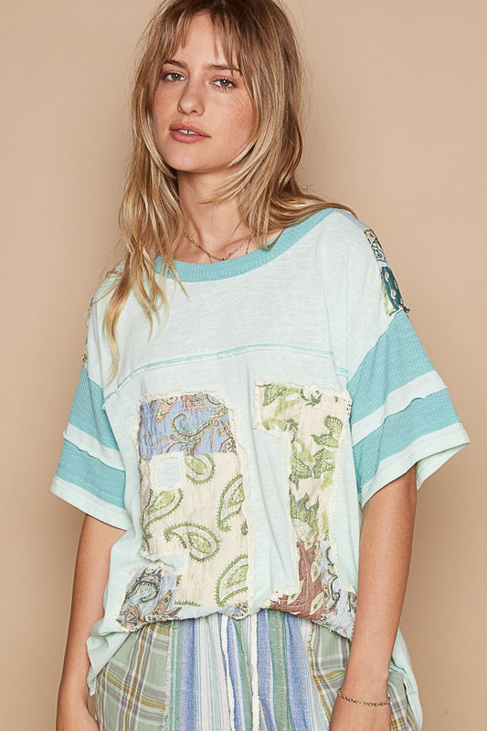 Short Sleeve 91 Varsity Top - TEAL