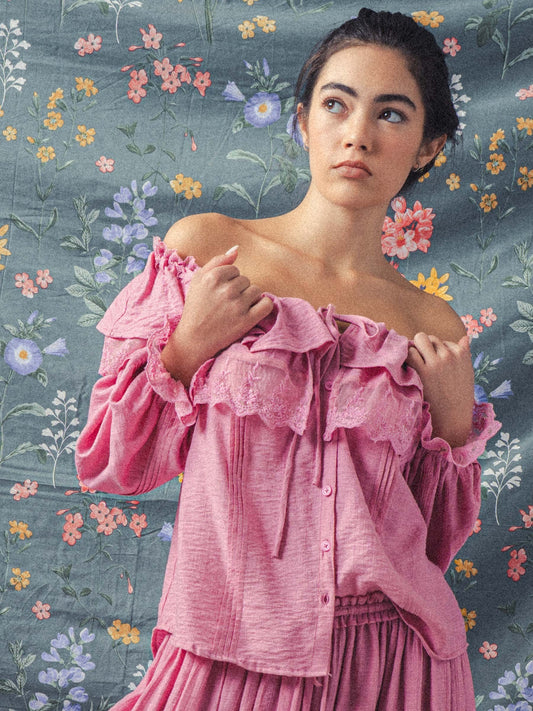 Angelic Off The Shoulder Top - LILAC PREORDER MAY 12TH
