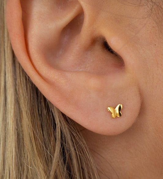 Mini Butterfly Studs | Gold