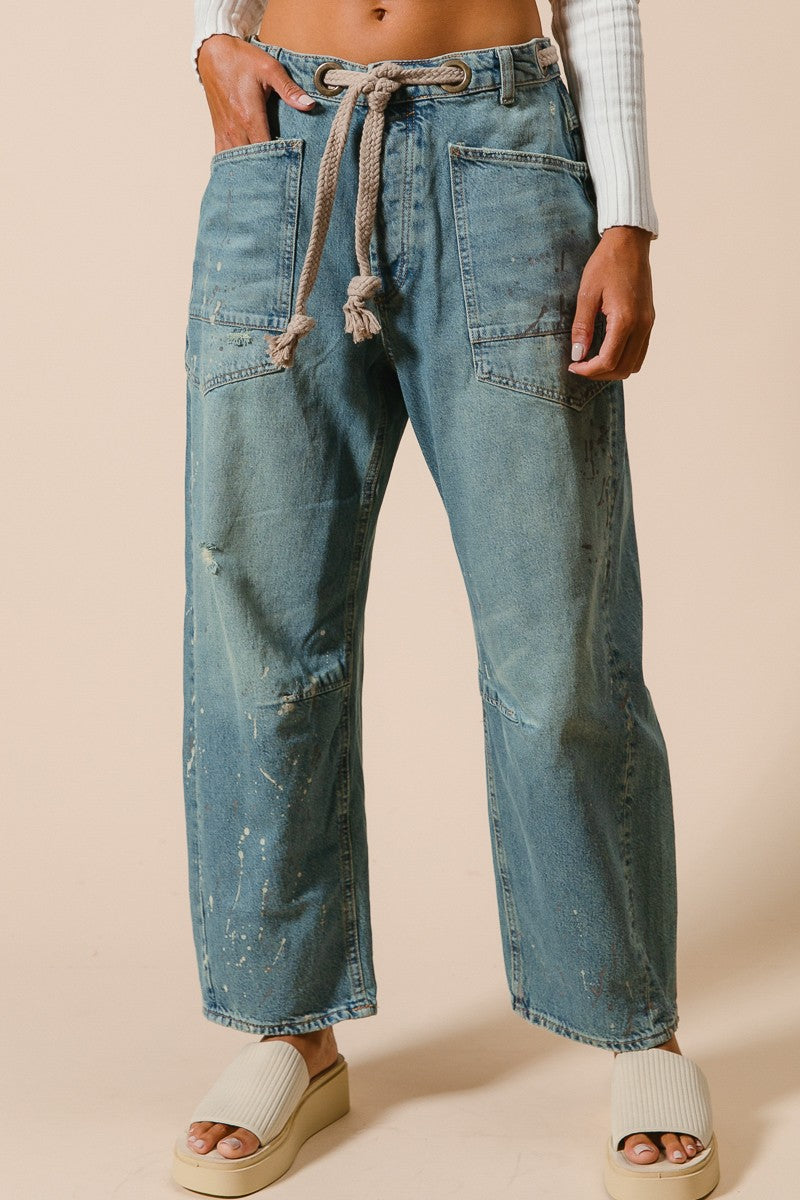 The Misty Painted Barrel Jeans