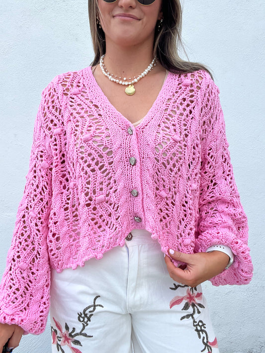 The Breezy Summer Night Cardigan - PINK PREORDER 5/27
