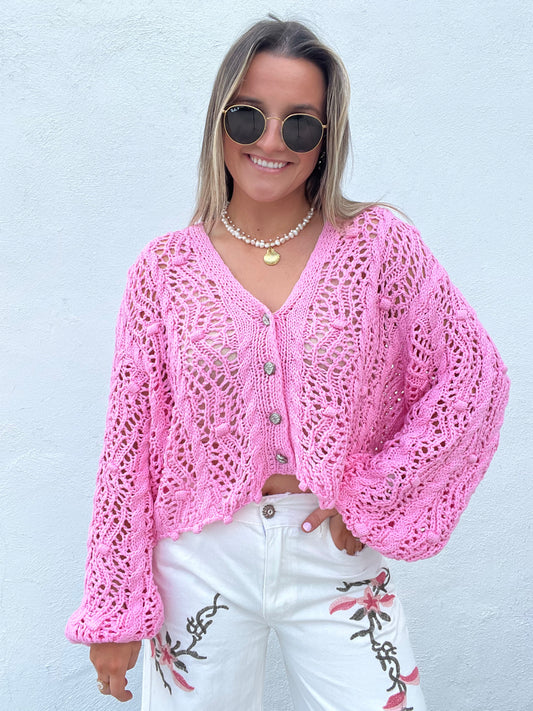 The Breezy Summer Night Cardigan - PINK PREORDER 5/27