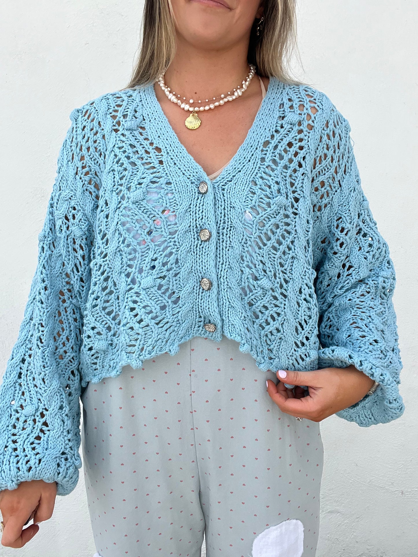 The Breezy Summer Night Cardigan - BLUE