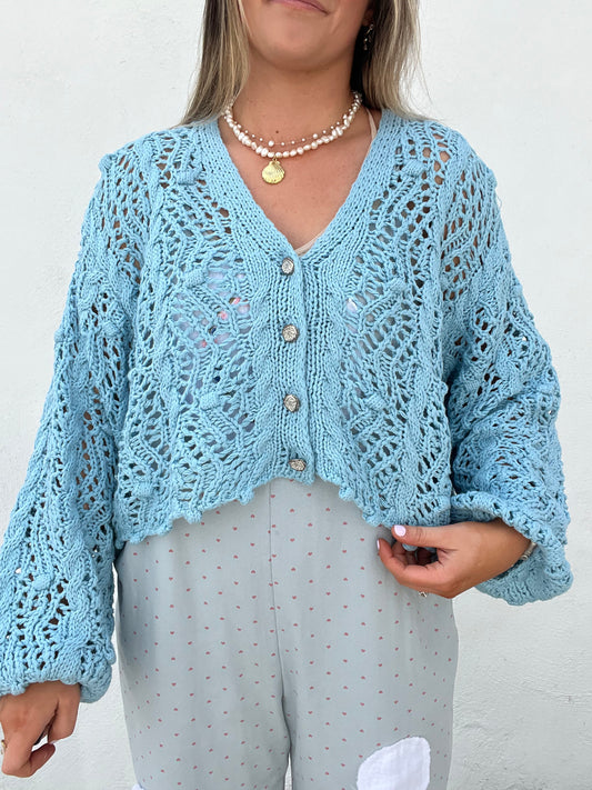 The Breezy Summer Night Cardigan - BLUE