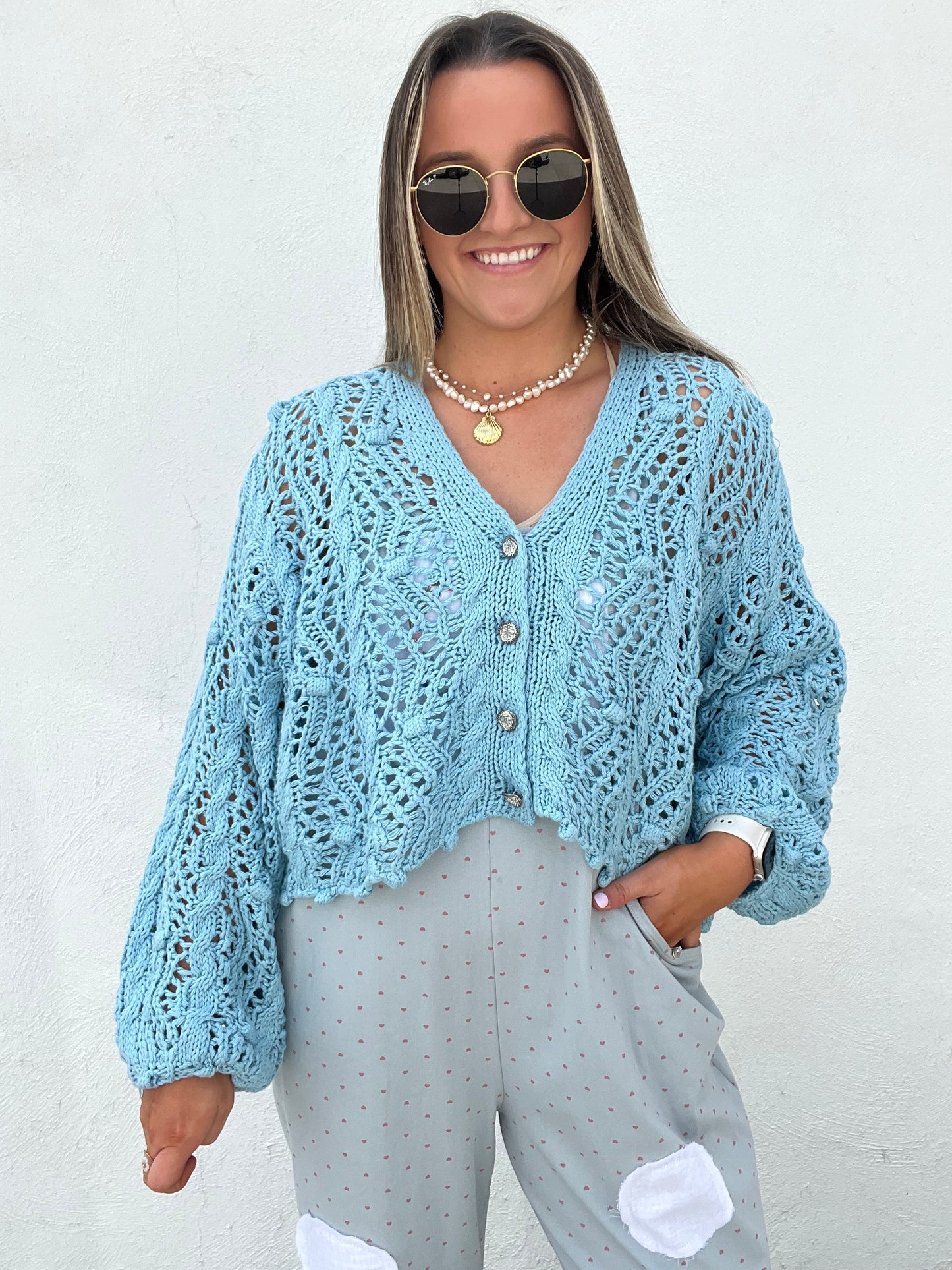The Breezy Summer Night Cardigan - BLUE