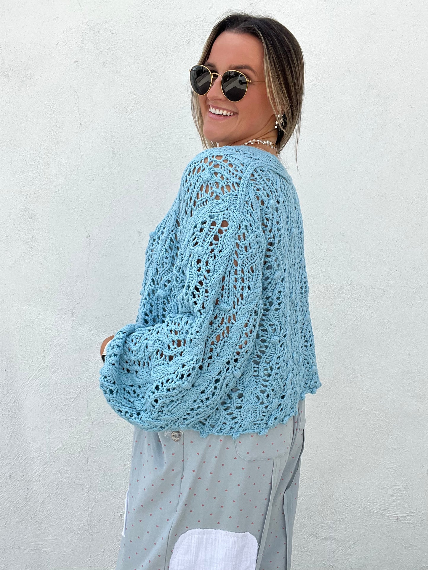 The Breezy Summer Night Cardigan - BLUE