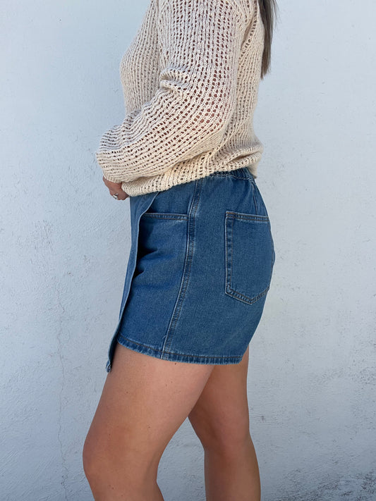 Benni Denim Wrap Skort