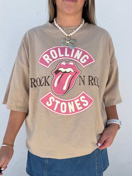 Rolling Stone Tee - PINK
