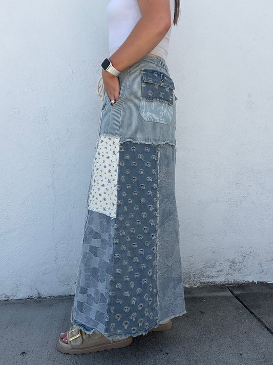 Daisy Denim Maxi Skirt