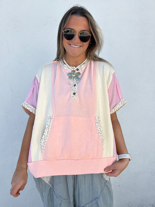 Pink Skies & Blooms Top