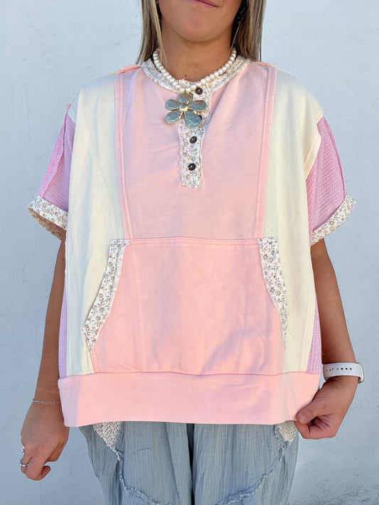 Pink Skies & Blooms Top