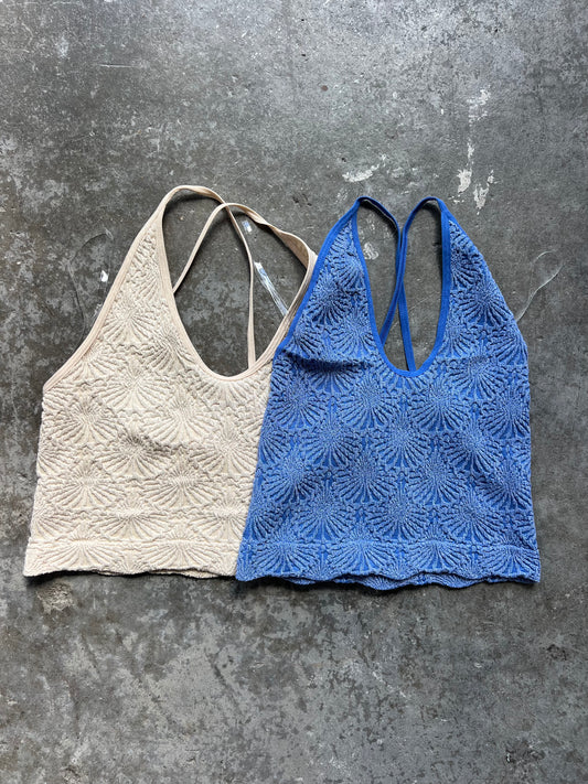 Jacquard Cross Back Halter Tank