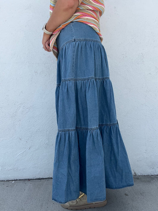 The Alexis Denim Maxi Skirt