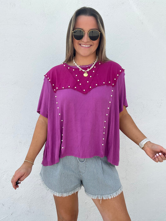 The Ocean Pearl Top - PURPLE