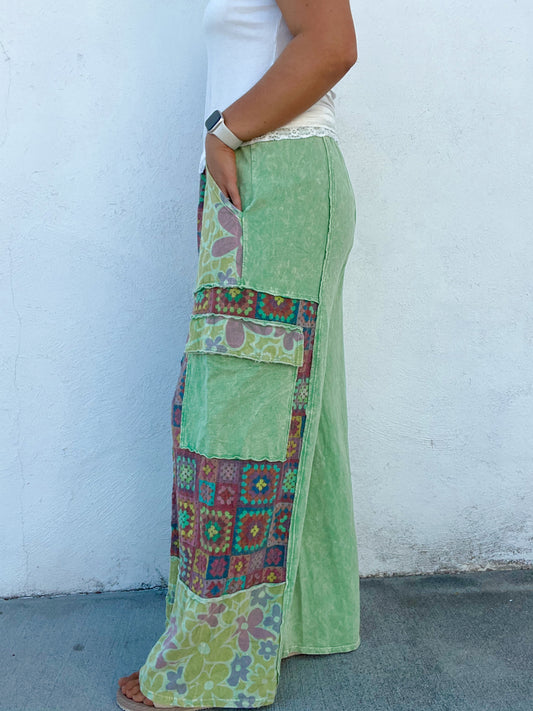 Retro Green Squares Pants