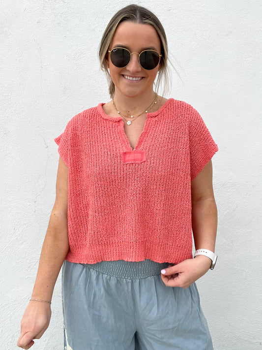 Laguna Sweater Vest - CORAL