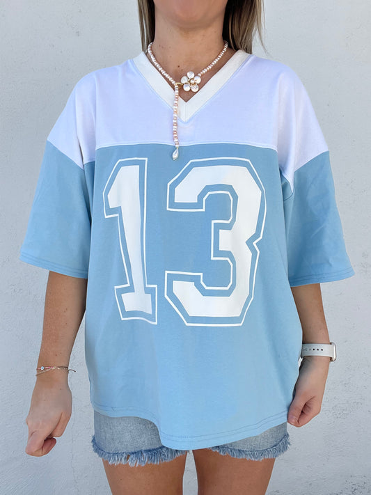 Blue Varsity Top