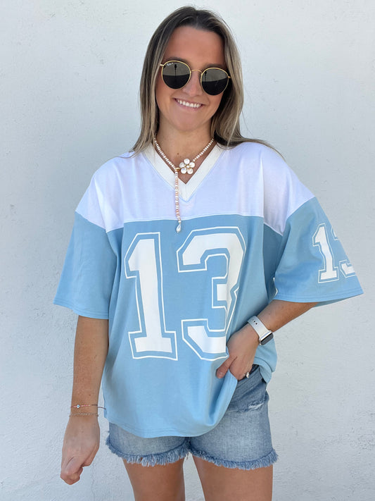 Blue Varsity Top