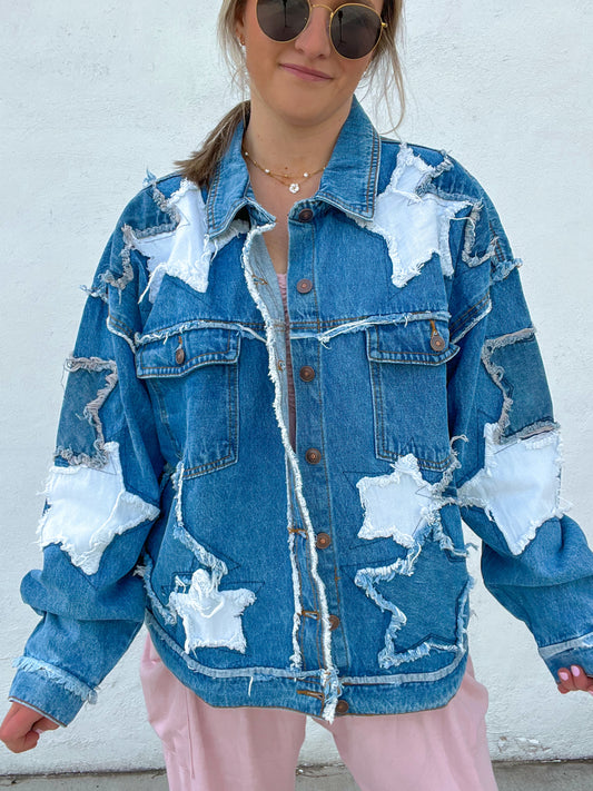Stellar Stitch Denim Shacket