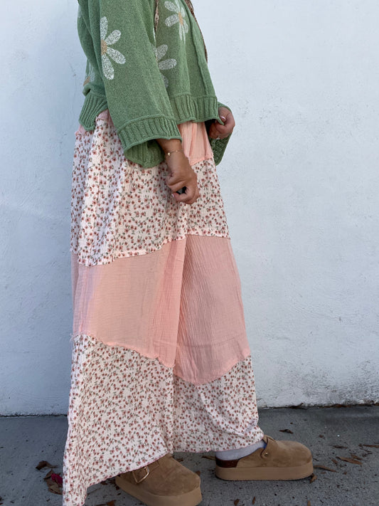 Wild Flower Wide Leg Pants - PINK