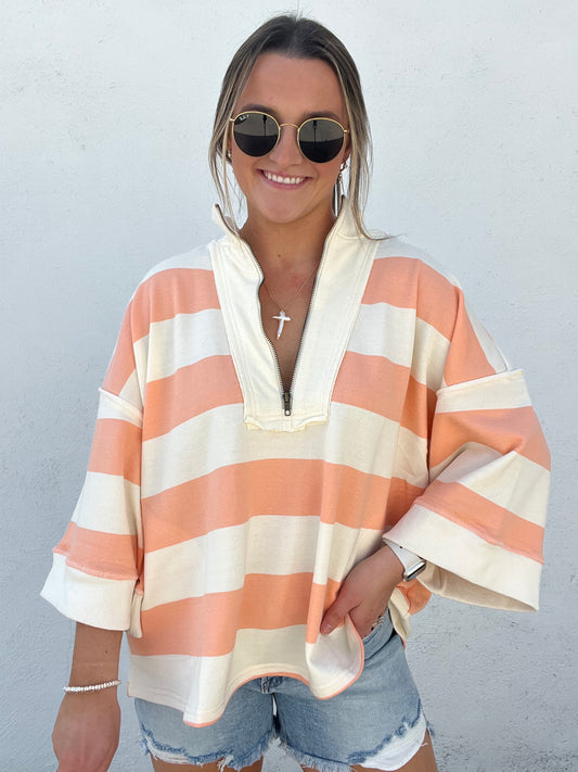 Breezy Striped Pullover Top