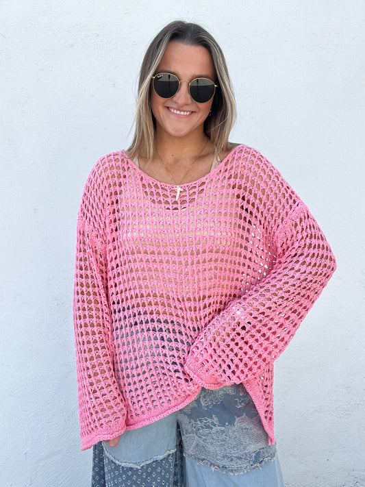 The Fran Crochet Top - PINK