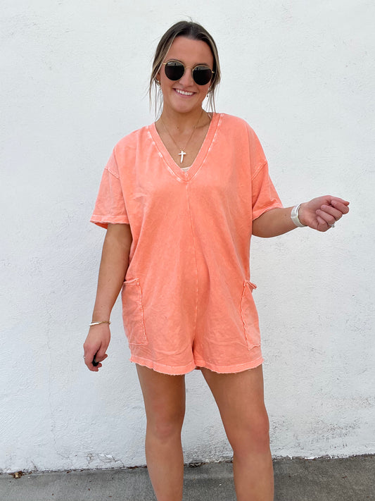 Emily Romper - Papaya
