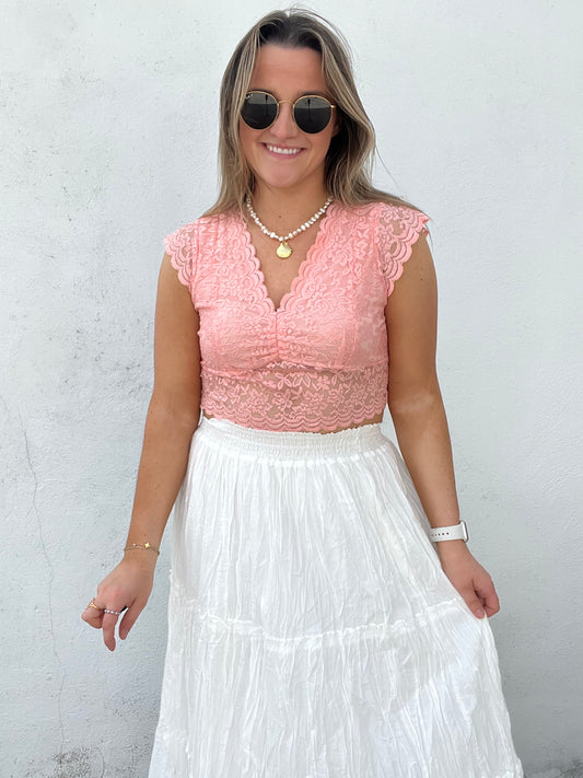 The Cass Lace Top - PINK