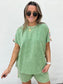 Granny Square Short Sleeve Top - MINT GREEN
