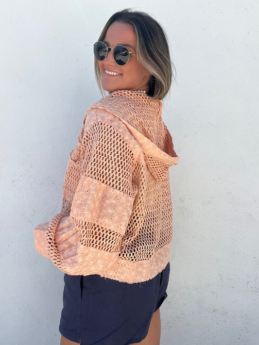 Petal Pop Zip Up - CORAL