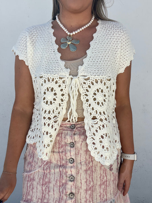The High Tide Crochet Self - Tie Top PREORDER MED AND LARGE 5/10
