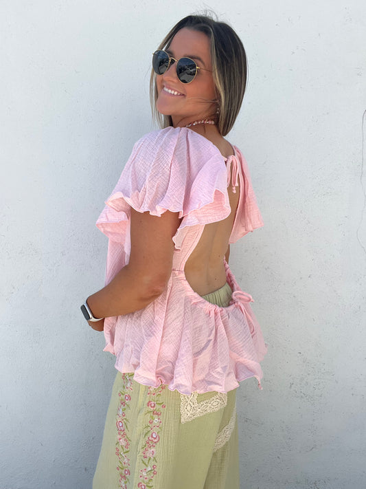 Celeste Drape Open Back Top