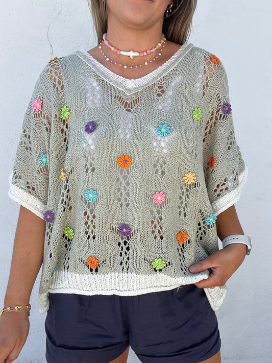 The Country Side Floral Top - SAGE