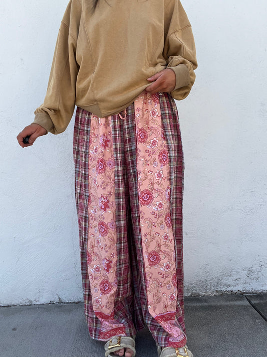 The Market Stroll Wide Leg Pants - PINK MULTI