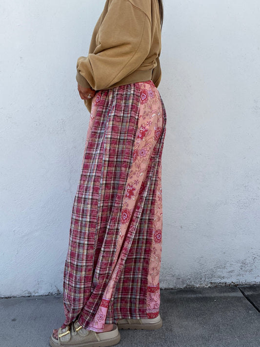 The Market Stroll Wide Leg Pants - PINK MULTI