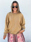 Reversible Twist-front Washed Terry Sweatshirt Top