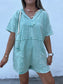 Emily Hooded Romper - MINT BLUE