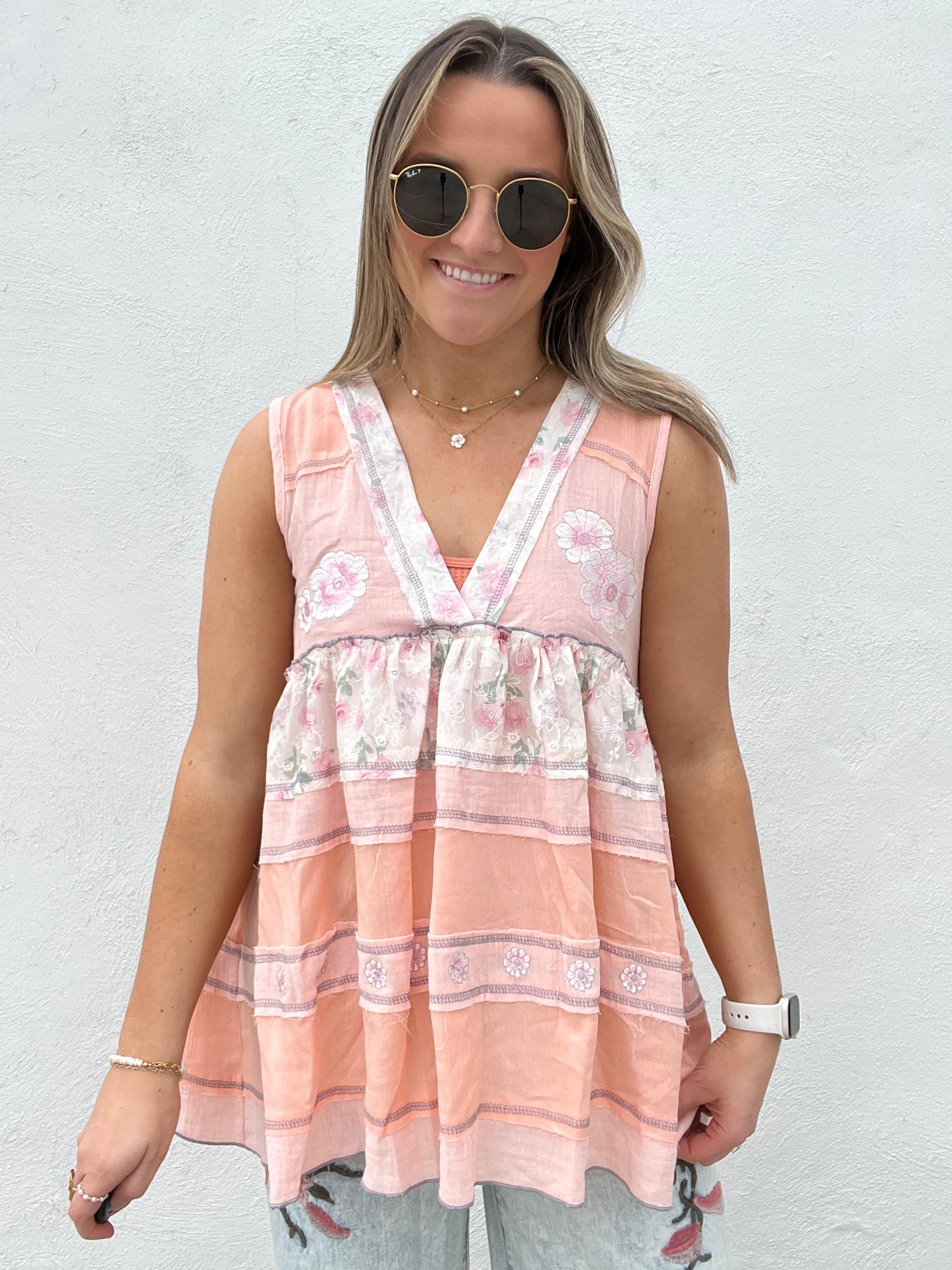 Floral Whisper Tank - PINK