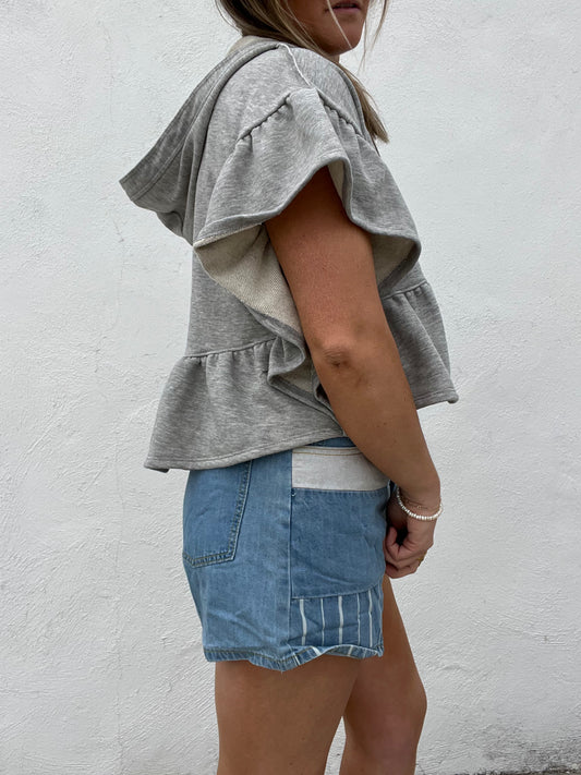 Mosaic Denim Shorts