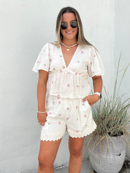 The Sweetheart Embroidered Top