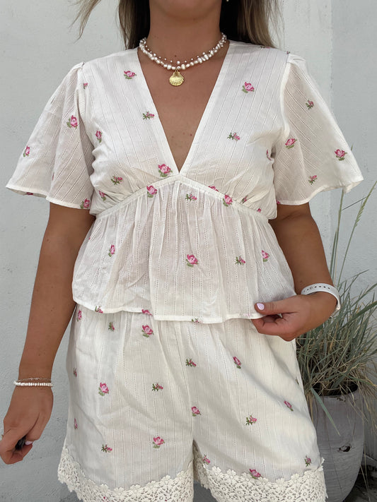 The Sweetheart Embroidered Top