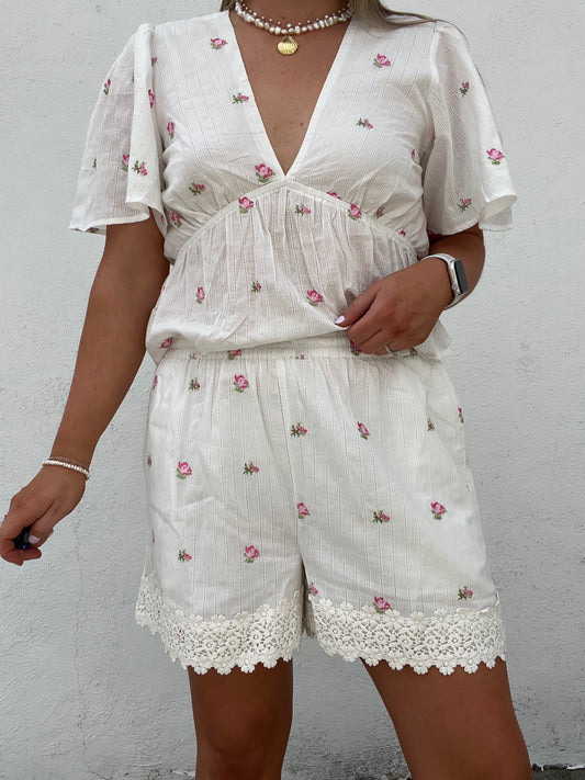 The Sweetheart Embroidered Shorts