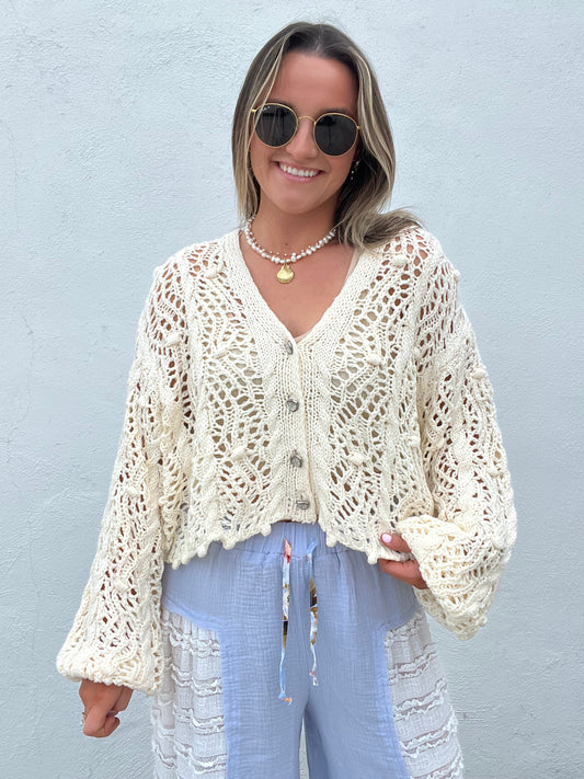 The Breezy Summer Night Cardigan - CREAM